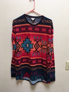 Vivid long sleeved abstract blouse by LuLaRoe